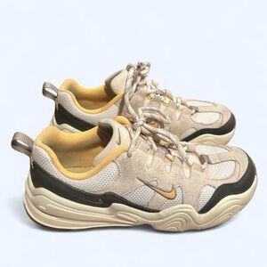 Nike Beige and Gold Athletic Shoes